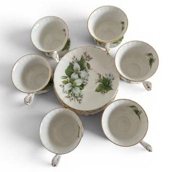 Royal Albert - Koffieservies (6) - Trillium - Been,, Antiek en Kunst