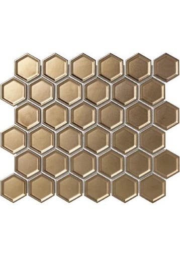 The Mosaic Factory Barcelona Hexagon Bronze Metallic | moza, Doe-het-zelf en Verbouw, Tegels, Ophalen of Verzenden, Nieuw