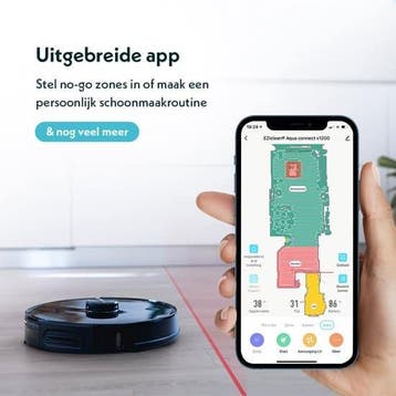 Eziclean Aqua Connect x1200 Robotstofzuiger Met Dweilfunctie, Ophalen of Verzenden, Zo goed als nieuw