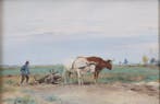 Adrianus Johannes Groenewegen (1874-1963) - Ploegen, Antiek en Kunst