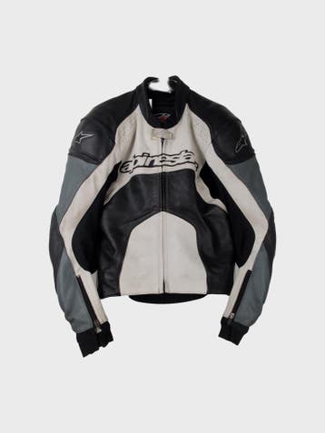 Alpinestars Leren jas Heren maat M Black/White Vintage, Overige kleuren, Maat 48/50 (M), Ophalen of Verzenden, Zo goed als nieuw