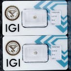 Zonder minimumprijs - 2 pcs Diamant (Natuurlijk gekleurd) -, Sieraden, Tassen en Uiterlijk, Edelstenen, Nieuw