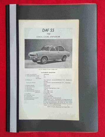 Vraagbaak DAF 55 coach, coupé en stationcar, 1968, Verzenden