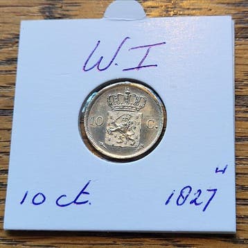 Nederland. Willem I. 10 cent 1827U (Zonder minimumprijs)
