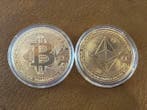 Wereld. Medal Bitcoin und Ethereum vergoldet - 2 x 16g