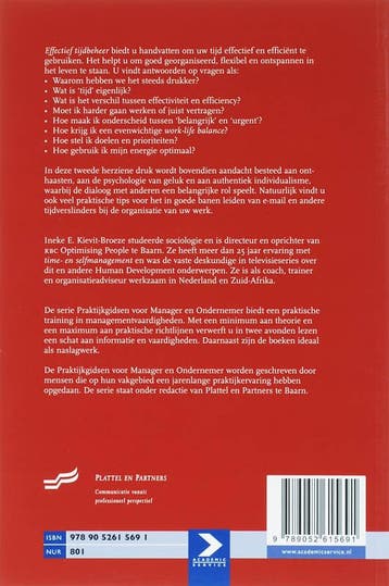 Effectief tijdbeheer / Praktijkgidsen voor manager en, Verzenden, Gelezen, I. Kievit-Broeze