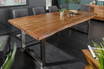 Massief houten eettafel MAMMUT NATURE 200cm acaciaboom rand, Ophalen of Verzenden, Nieuw