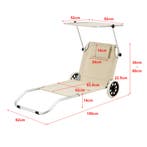 Ligbed Lazkano met luifel en wielen 150x62x14 cm beige, Verzenden, Nieuw