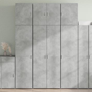 vidaXL buffetkast 80x42,5x249 cm bewerkt hout betongrijs, Minder dan 50 cm, Verzenden, 75 cm of meer, Nieuw