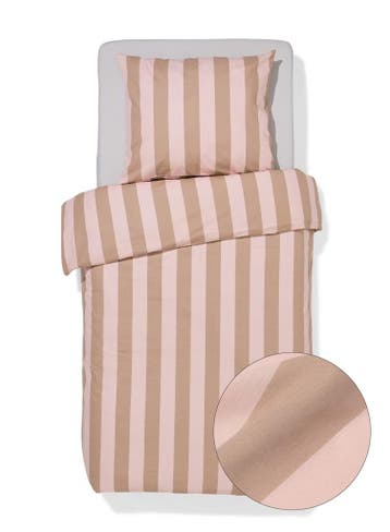 HEMA Dekbedovertrek 140x200/220cm zacht katoen strepen roze, Huis en Inrichting, Verzenden, Nieuw