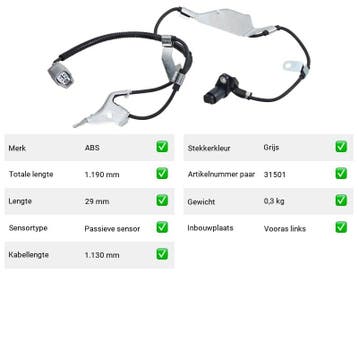 ABS-sensor Lexus LX 470 (UZJ100) Van 1998-05 tot 2008-03 - A, Verzenden, Nieuw, Lexus