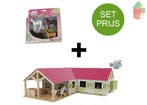 Kids Globe Set Paarden Hoekstal Met 3 Boxen En Berging 1:..., Ophalen of Verzenden, Nieuw