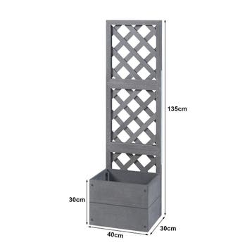 Plantenbak met latwerk Amstelveen HKC 135x40x30 cm grijs [en, Verzenden, Nieuw