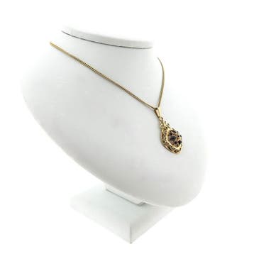 Gouden hanger met granaat (Hanger of bedel), Ophalen of Verzenden, Gebruikt, Goud, Overige merken