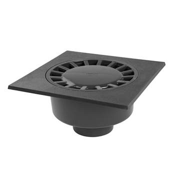 Nicoll Vloerput 250 x 250 mm onderuitlaat 110 mm donkergrijs, Doe-het-zelf en Verbouw, Ophalen of Verzenden, Nieuw
