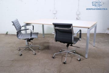 Voortman vergadertafel 200x100 verstelbaar robson eiken, Verzenden, Gebruikt