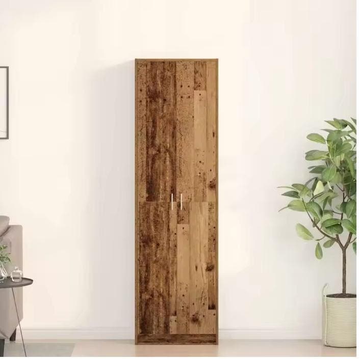 Vintage Houten Kast met Planken – Vrijstaand 55×25×189 cm, Huis en Inrichting, Kasten | Kledingkasten, Nieuw, Verzenden