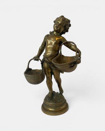 after Auguste Moreau (1834-1917) - sculptuur, Meisje met de, Antiek en Kunst, Antiek | Keramiek en Aardewerk