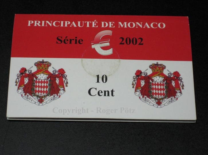 Monaco 10 Cent 2002 im limitierten Originalfolder nur 100..., Postzegels en Munten, Munten | Europa | Euromunten, Verzenden