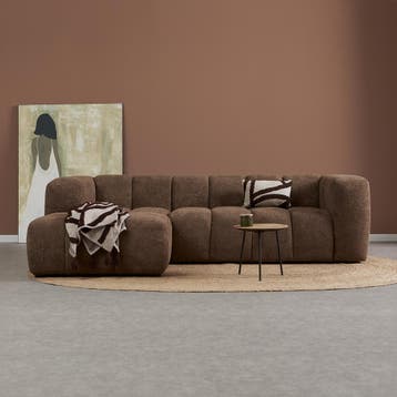 *WOONWINKEL* Design Bank Bruin Hoek Links, Verzenden, Nieuw