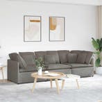 vidaXL Modulaire bank met kussens corduroy stof lichtgrijs, Verzenden, Nieuw, Stof