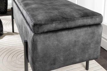 Moderne kistbank LOFT 100 cm grijze fluwelen bank met, Ophalen of Verzenden, Nieuw