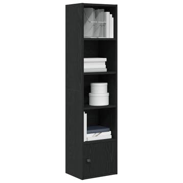 vidaXL Boekenkast 31x24x127 cm bewerkt hout zwart, Verzenden, Nieuw, Overige houtsoorten