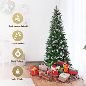 2dekans | Coast Besneeuwde Slim Kunstkerstboom Groen/Wit –, Ophalen of Verzenden, Zo goed als nieuw