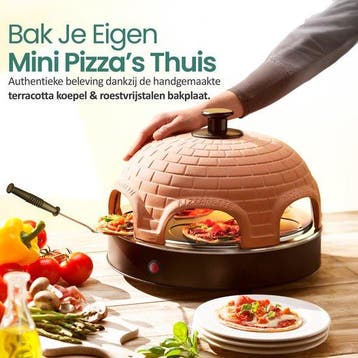 Emerio Pizzarette Origineel - 6 Persoons Pizza Oven, Verzenden, Nieuw