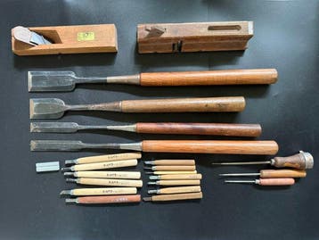 Werkgereedschap Vintage - Japanse houtsnijgereedschappen