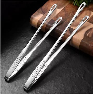 Set van 2 RVS Keukentangen –BBQenamp; Grill Tang 24 en 28 cm, Antiek en Kunst, Verzenden