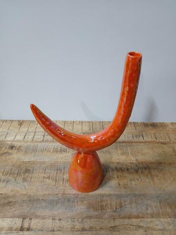 Design kandelaar Ceramica Gatti Zeta, oranje, 26 x 45 cm, Ophalen, Nieuw