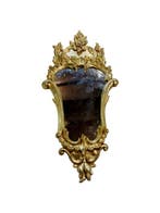 Wandspiegel - Hout, Gips - Gegraveerd en verguld