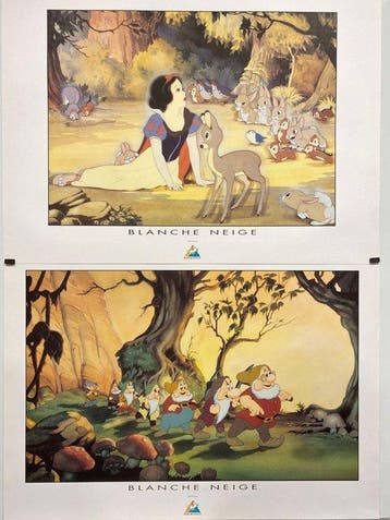 Blanche Neige - 2 Affiches Offset Vintage, Verzamelen, Disney, Nieuw