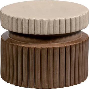 WOOOD Geer Bijzettafel Keramiek Tan 38x48x48, Nieuw