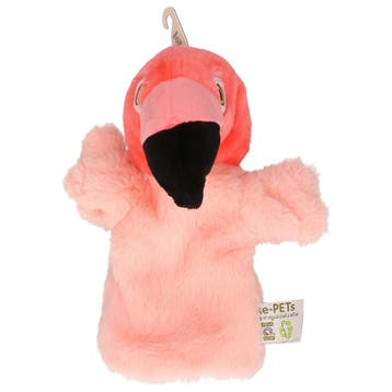 Nature Planet flamingo handpop knuffel - pluche - roze - 24, Verzenden, Nieuw