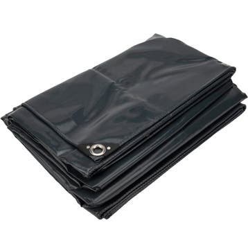 8x12 Afdekzeil PVC 650gr - Antraciet 7016 - zeilringen ieder, Ophalen of Verzenden, Nieuw, 15 m² of meer, Zeil