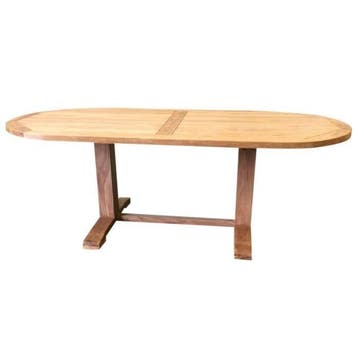 Geneva dining tuintafel 220x100xH77,5 cm ovaal teak, Tuin en Terras, Ophalen of Verzenden, Nieuw, Teakhout