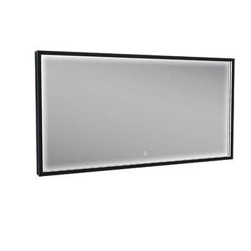 Rechthoekige condensvrije LED-spiegel 1200x600 matzwart, Verzenden, Nieuw