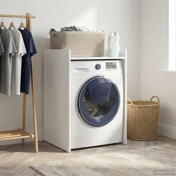 vidaXL Wasmachinekast met opslag Wit 67,5 x 62 x 97 cm, Huis en Inrichting, Verzenden, Nieuw