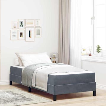 vidaXL Boxspringbed met matras Donkergrijs 80 x 220 cm Stof, Verzenden, Nieuw, Grijs, Stof