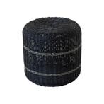 Saigon poef wicker ø41x40cm - zwart, Ophalen of Verzenden, Nieuw, Zwart