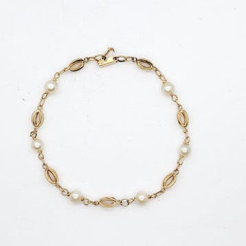 Armring - 18 karaat Geel goud Parel