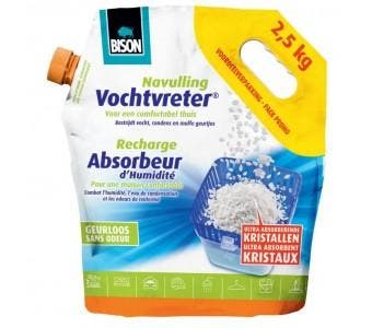 Bison vochtvreter air max navulling losse kristallen 2,5 kg,, Doe-het-zelf en Verbouw, Verzenden, Nieuw