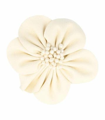 Haarspeld Duckklem & Broche 7cm – Lederlook Bloemvorm –, Nieuw