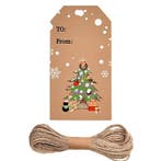 100 x Stevige bruine kartonnen labels kerst - Afm. 5x3cm..., Ophalen of Verzenden, Nieuw