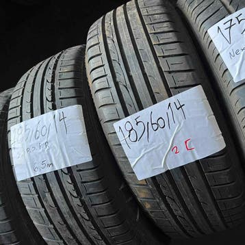 2 x Dunlop SP Sport Fastresponse 185-60-14 Zomerbanden 6,5mm, 14 inch, Gebruikt, Band(en), Personenwagen