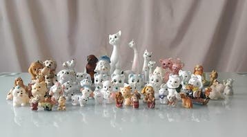 Collectie met dierenthema - Decoratieve honden en katten -, Antiek en Kunst, Antiek | Speelgoed
