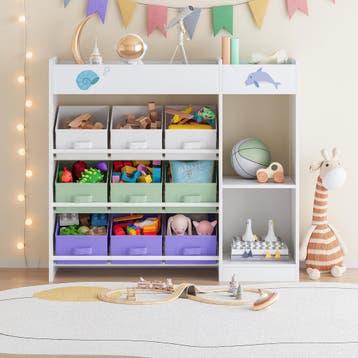 Kinderkast Farusa wit met Aqua Dream motief [en.casa], Verzenden, Nieuw