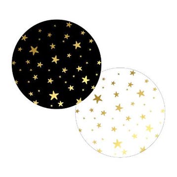 30x Sticker Stars Zwart wit goud (Per 30 stuks, Stickers), Ophalen of Verzenden, Nieuw, Meerdere stickers